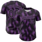 Custom Purple 3D Pattern Baseball Jersey with Personalized Name and Number - Medium Black Halftone Dots Design Personalized