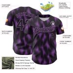 Custom Purple 3D Pattern Baseball Jersey with Personalized Name and Number - Medium Black Halftone Dots Design Personalized