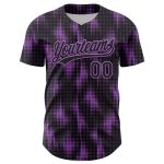 Custom Purple 3D Pattern Baseball Jersey with Personalized Name and Number - Medium Black Halftone Dots Design Personalized