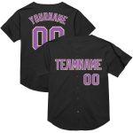 Custom Name and Number Black Purple-Cream Mesh Baseball Jersey - Medium Authentic Throwback Team Style Personalized Black