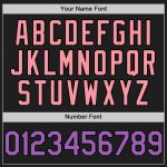 Custom Name and Number Personalized Baseball Jersey - Black with Purple and Pink 3D Pattern Design - Medium Size Personalized
