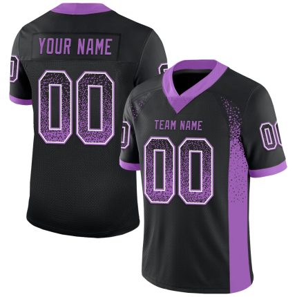 Personalized Black Purple-White Mesh Medium Drift Fashion Football Jersey Personalized Black Medium Purple-White Mesh Drift