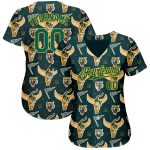 Custom Name Number Tiger Baseball Jersey Black Midnight Green Gold 3D Pattern Design Authentic Personalized Black Midnight