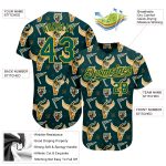 Custom Name Number Tiger Baseball Jersey Black Midnight Green Gold 3D Pattern Design Authentic Personalized Black Midnight