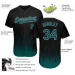 Personalized 3D Philadelphia City Edition Baseball Jersey Custom Name Number - Black Midnight Green Gray Fade Fashion Authentic