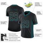 Personalized Black Midnight Green Gray Mesh Football Jersey - Drift Fashion Design Personalized Black Midnight Green-Gray