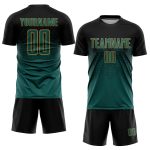 Custom Soccer Uniform Jersey - Personalized Black, Midnight Green, Old Gold with Name and Number Personalized Black Midnight