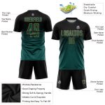 Custom Soccer Uniform Jersey - Personalized Black, Midnight Green, Old Gold with Name and Number Personalized Black Midnight