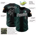 Custom Name and Number 3D Pattern Animal Snake Baseball Jersey - Personalized Black Midnight Green-White Design Personalized