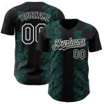 Custom Name and Number 3D Pattern Animal Snake Baseball Jersey - Personalized Black Midnight Green-White Design Personalized