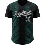 Custom Name and Number 3D Pattern Animal Snake Baseball Jersey - Personalized Black Midnight Green-White Design Personalized