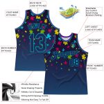 Personalized Autism Awareness Basketball Jersey - Black Navy Teal 3D Puzzle Pieces Personalized Black Navy-Teal 3D Autism