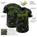 Personalized 3D Abstract Black Neon Green Baseball Jersey, Custom Sportswear Apparel Personalized Black Neon Green 3D Abstract
