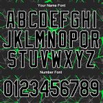 Personalized 3D Varsity Letterman Jacket in Black & Neon Green, Full-Snap Bomber Style Personalized Black Neon Green 3D Bomber