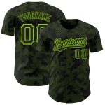 Custom Black Neon Green 3D Curve Lines Jersey for Baseball - Personalized Athletic Wear Personalized Black Neon Green 3D