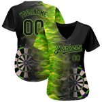 Personalized 3D Dart Board Baseball Jersey in Black Neon Green - Unique Custom Sports Apparel Personalized Black Neon Green