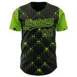 Custom Black Neon Green 3D Geometric Halftone Dots Baseball Jersey Personalized Black Neon Green 3D Geometric Halftone Dots