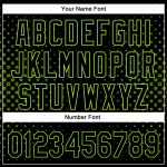 Personalized Black Neon Green 3D Baseball Jersey with Geometric Stars Design Personalized Black Neon Green 3D Geometric Stars