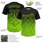 Personalized Black Neon Green 3D Gradient Softball Jersey for Unisex - Two-Button Design Personalized Black Neon Green 3D