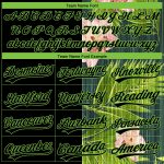 Personalized Neon Green 3D Hawaii Tropical Palm Leaves Orchids Two-Button Unisex Softball Jersey Personalized Black Neon