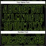 Custom Name & Number Unisex Softball Jersey - Personalized Black Neon Green 3D Curve Lines Design, Two-Button Style Personalized