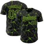 Custom Name and Number Personalized Black Neon Green 3D Pattern Authentic Baseball Jersey Team Design Personalized Black