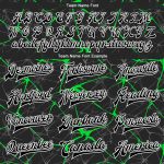 Custom Name and Number Varsity Letterman Jacket - Personalized Black Neon Green 3D Pattern Bomber Full-Snap Jacket Personalized