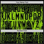 Personalized 3D Dripping Splatter Art Baseball Jersey in Black Neon Green - Custom Team Name and Number Personalized Black