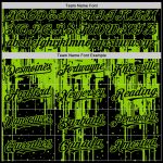 Personalized 3D Dripping Splatter Art Baseball Jersey in Black Neon Green - Custom Team Name and Number Personalized Black
