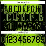 Custom Name Number Performance T-Shirt - Black Neon Green 3D Dripping Splatter Art Design Personalized Black Neon Green 3D