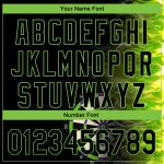 Custom Name and Number Personalized 3D Pattern Baseball Jersey - Black Neon Green Fiery Dart Board Design Personalized Black