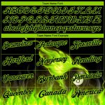 Custom Name and Number Personalized 3D Flame Billiards Polo Shirt - Black Neon Green Design Personalized Black Neon Green