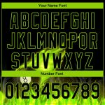 Custom Name and Number Personalized 3D Flame Billiards Polo Shirt - Black Neon Green Design Personalized Black Neon Green