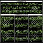Custom Name and Number Baseball Jersey - Personalized Black Neon Green 3D Geometric Stars Design Personalized Black Neon