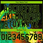 Personalized 3D Pattern Black Neon Green Holi Festival Color Powder Authentic Baseball Jersey Personalized Black Neon Green