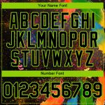 Custom Name and Number Baseball Jersey for Holi Festival - Personalized Black Neon Green 3D Pattern Design Personalized Black