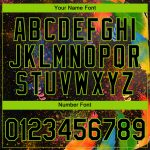 Personalized Holi Festival Color Powder T-Shirt - Black Neon Green 3D Pattern Design Personalized Black Neon Green 3D Pattern