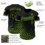 Custom Leopard Print Baseball Jersey - Personalized Black & Neon Green 3D Fade Design with Name & Number Personalized Black