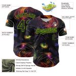 Custom Name & Number Black Neon Green 3D Cat Pattern Rave Baseball Jersey Personalized Black Neon Green 3D Pattern Design