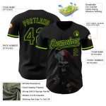 Custom 3D Skull Baseball Jersey with Personalized Name & Number - Black Neon Green Fashion Jersey Personalized Black Neon