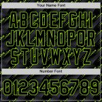 Personalized Black Neon Green 3D Baseball Jersey with Slant Lines Design Personalized Black Neon Green 3D Slant Lines Baseball