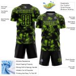 Personalized Neon Green Abstract Grunge Soccer Jersey Art Sublimation Uniform Personalized Black Neon Green Abstract Grunge