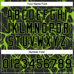 Personalized Neon Green Black Abstract Tiger Bomber Jacket - 3D Varsity Full-Snap Letterman Personalized Black Neon Green
