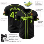 Custom Name and Number Baseball Jersey - Personalized Black Neon Green Authentic Team Jersey Personalized Black Neon Green