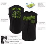 Personalized Authentic Black Neon Green Baseball Jersey with Custom Name & Number - Sleeveless Team Apparel Personalized