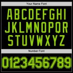 Personalized Bomber Hoodie Jacket Black Neon Green Full-Snap Varsity Letterman Personalized Black Neon Green Bomber Full-Snap