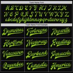 Personalized Bomber Varsity Letterman Jacket Black Neon Green Full-Snap Personalized Black Neon Green Bomber Full-Snap Varsity