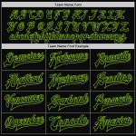 Custom Team Name Number Black Green Bomber Full-Snap Varsity Jacket Personalized Letterman Jacket Personalized Black Neon