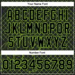 Custom Black Neon Green Check Tiger 3D Pattern Varsity Letterman Bomber Jacket with Personalized Name and Number Personalized