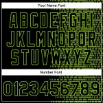 Personalized Neon Green Black Halftone Varsity Letterman Bomber Jacket 3D Full-Snap Personalized Black Neon Green Halftone